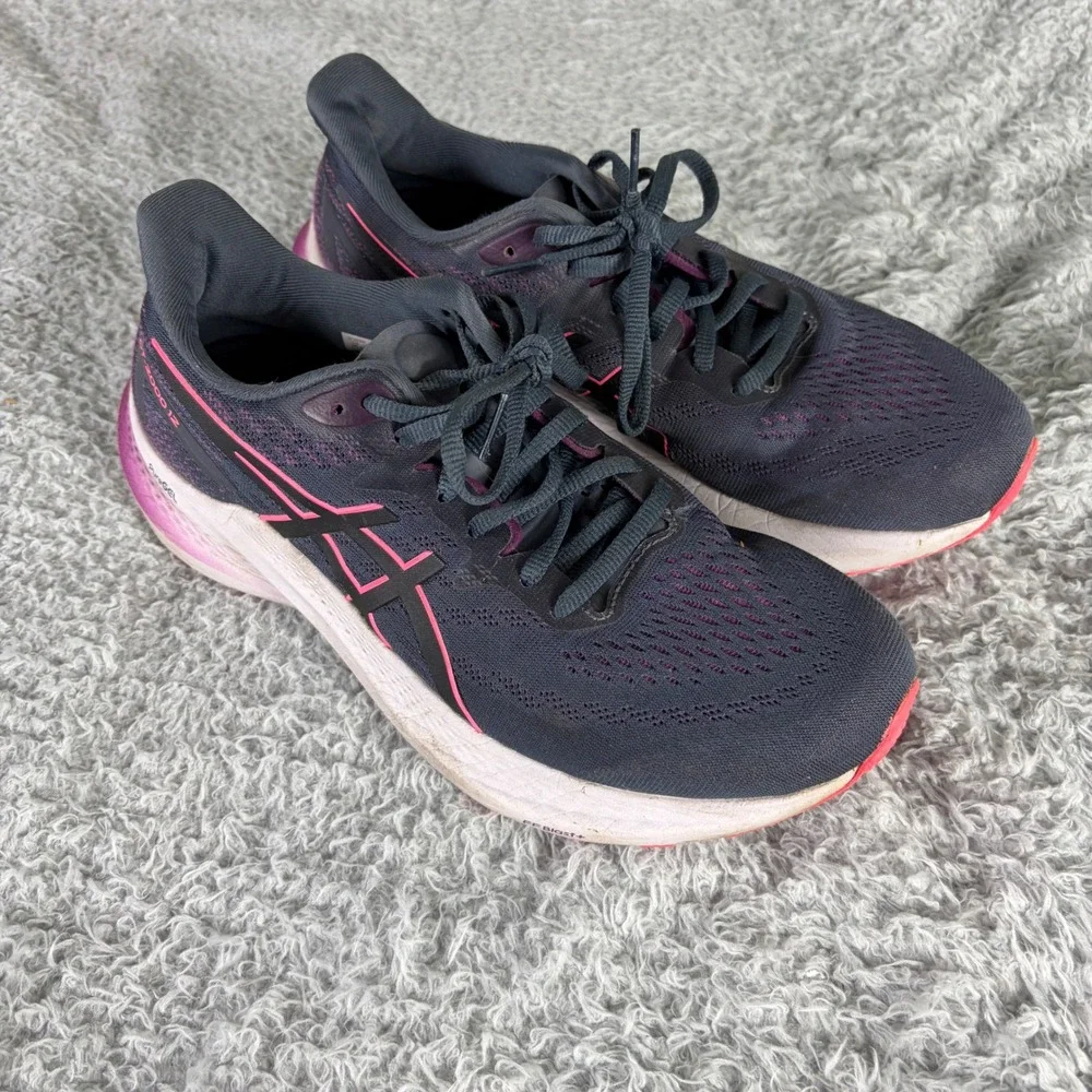 Asics GT-2000 12 Womens Running Shoes Navy Pink Purple 1012B459 Size 9.5